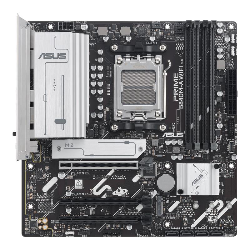 ASUS PRIME B840M-A WIFI DDR5 7600MT/S 1XHDMI 2XDP 3XM.2 AM5 (AMD AM5 9000/8000/7000 SERİLERİ İLE UYUMLU)