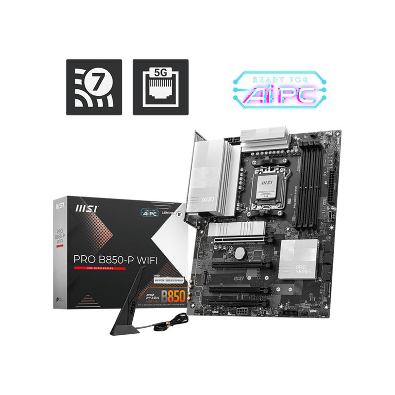 MSI PRO B850-P WIFI DDR5 8200MT/S 1XHDMI 3XM.2 ATX AM5 (AMD AM5 9000/8000/7000 SERİLERİ İLE UYUMLU)