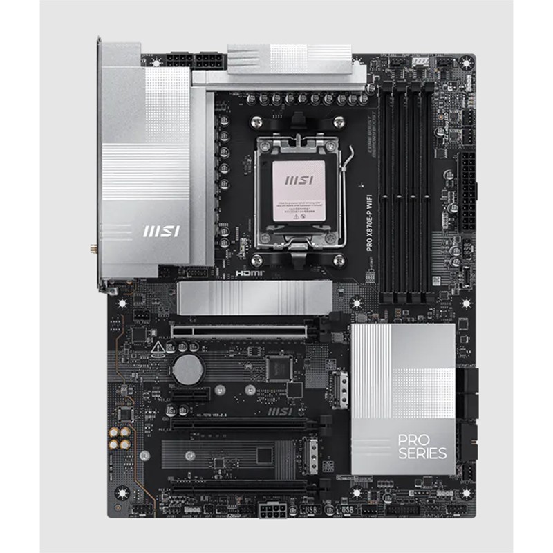 MSI PRO X870E-P WIFI DDR5 8200MT/S 1XHDMI 3XM.2 USB AM5 ATX(AMD AM5 9000/8000/7000 SERİLERİ İLE UYUMLU)