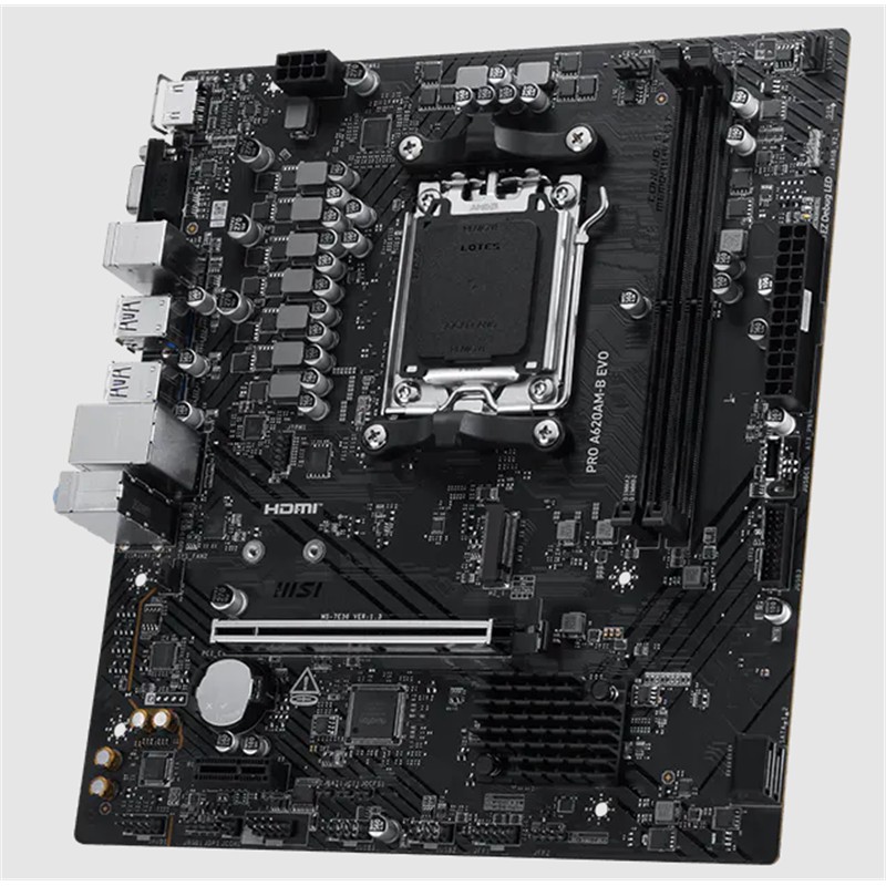MSI PRO A620AM-B EVO DDR5 6800MT/S 1XHDMI 1XVGA 1XM.2 USB MATX AM5 (AMD AM5 9000/8000/7000 SERİ İLE UYUMLU)