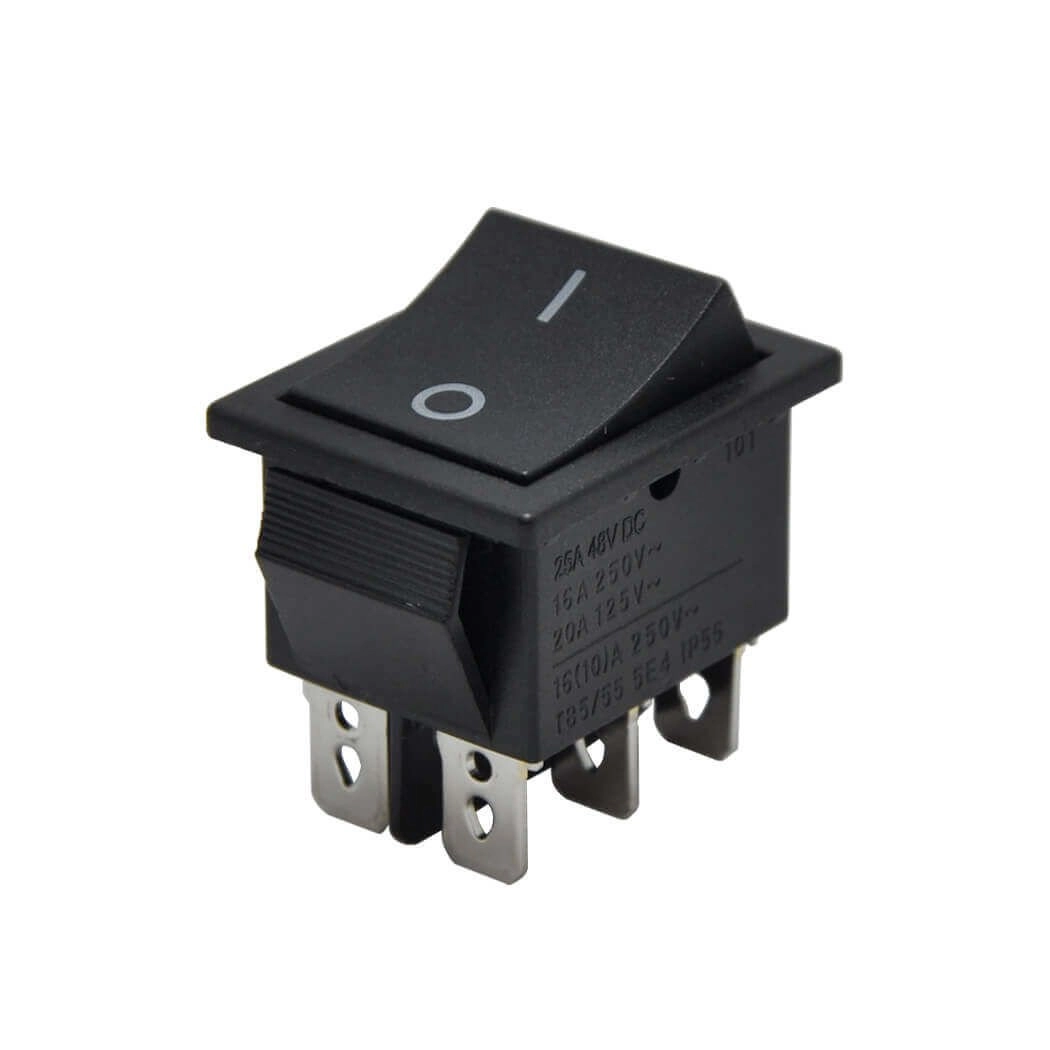 ATS-109A Geniş Işıksız Anahtar 6P OFF-(ON) YAYLI
