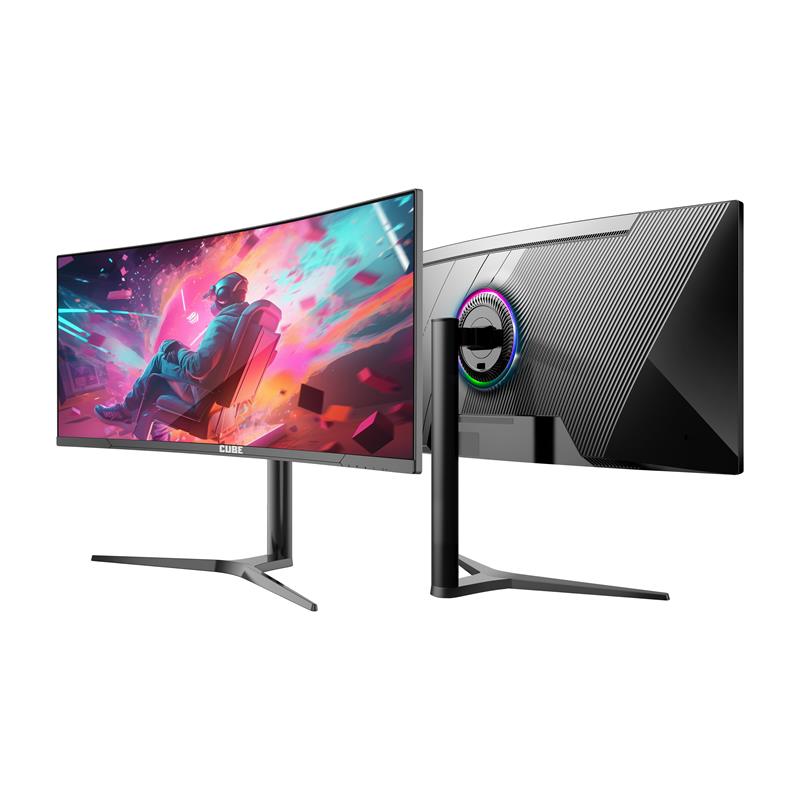 34 CUBE PA-34V165C VA 1MS 165HZ HDMI DP TYPE-C USB 2K WQHD 3440X1440 FREESYNC CURVED YUKSEKLIK AYARI VESA RGB SIYAH GAMI