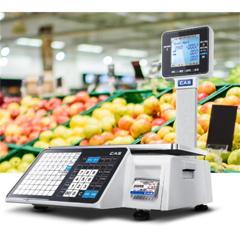 CAS CL3000 30KG 202DPI DİREKT TERMAL ETHERNET LCD EKRAN BOYUNLU BARKODLU TERAZİ