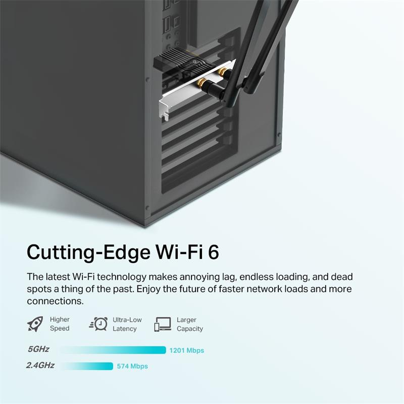 TP-LINK ARCHER TX20E AX1800 WI-FI 6 BLUETOOTH 5.2 PCIE ADAPTOR