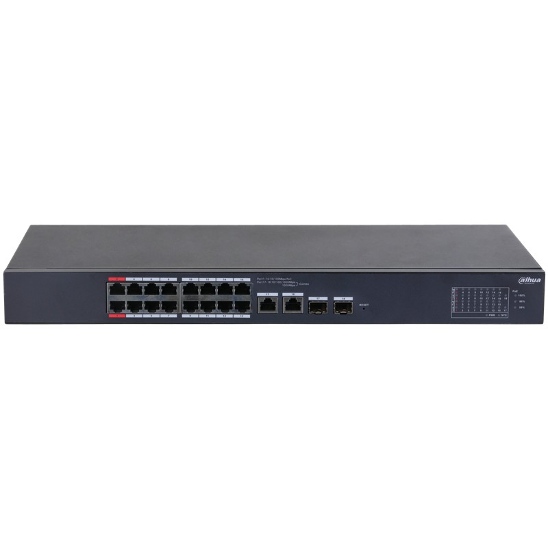 DAHUA CS4218-16ET-135 16 PORT 10/100 + 2XRJ45/1GB SFP COMBO CLOUD YÖNETİLEBİLİR RACKMOUNT 135W POE SWITCH