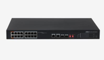 DAHUA PFS3218-16ET-135 16 PORT GIGABIT +2XRJ45/2XGB SFP COMBO 135W POE RACKMOUNT SWITCH