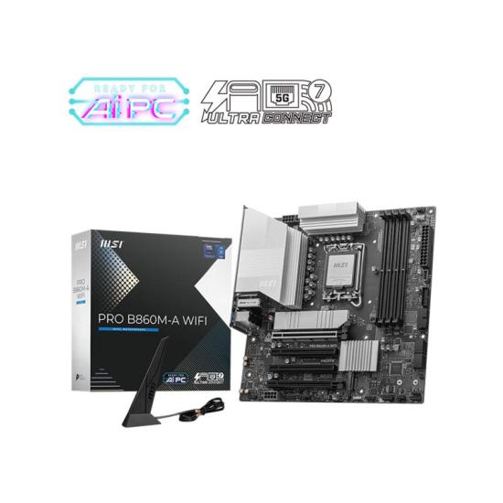 MSI PRO B860M-A WIFI DDR5 8800MT/S 1XHDMI 1XDP 3XM.2 MATX 1851P (INTEL ULTRA PROCESSORS SERIES2)
