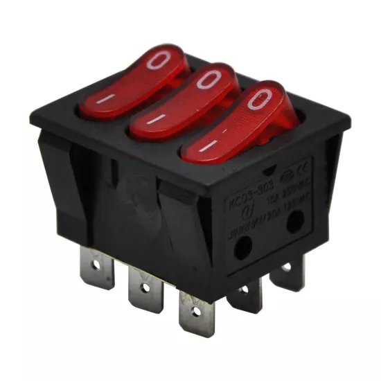 ATS-135 Üçlü Işıklı Anahtar Kırmızı 