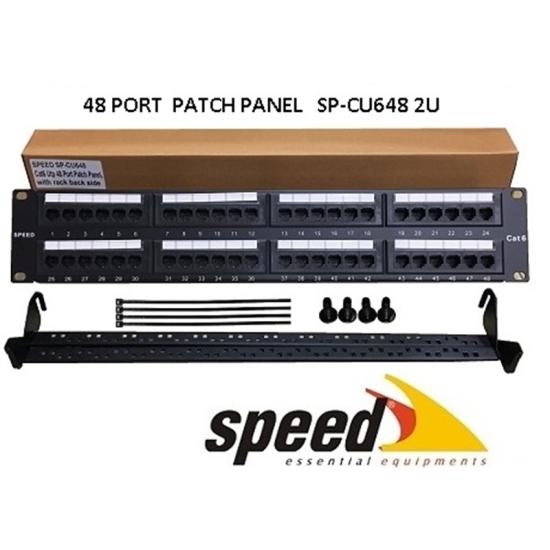 SPEED SP-CU648 2U 48 PORT CAT6 DOLU UTP PATCH PANEL + KABLO DÜZENLEYİCİ